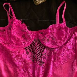 Fashionova Jumpsuit: Laced Hot Pink